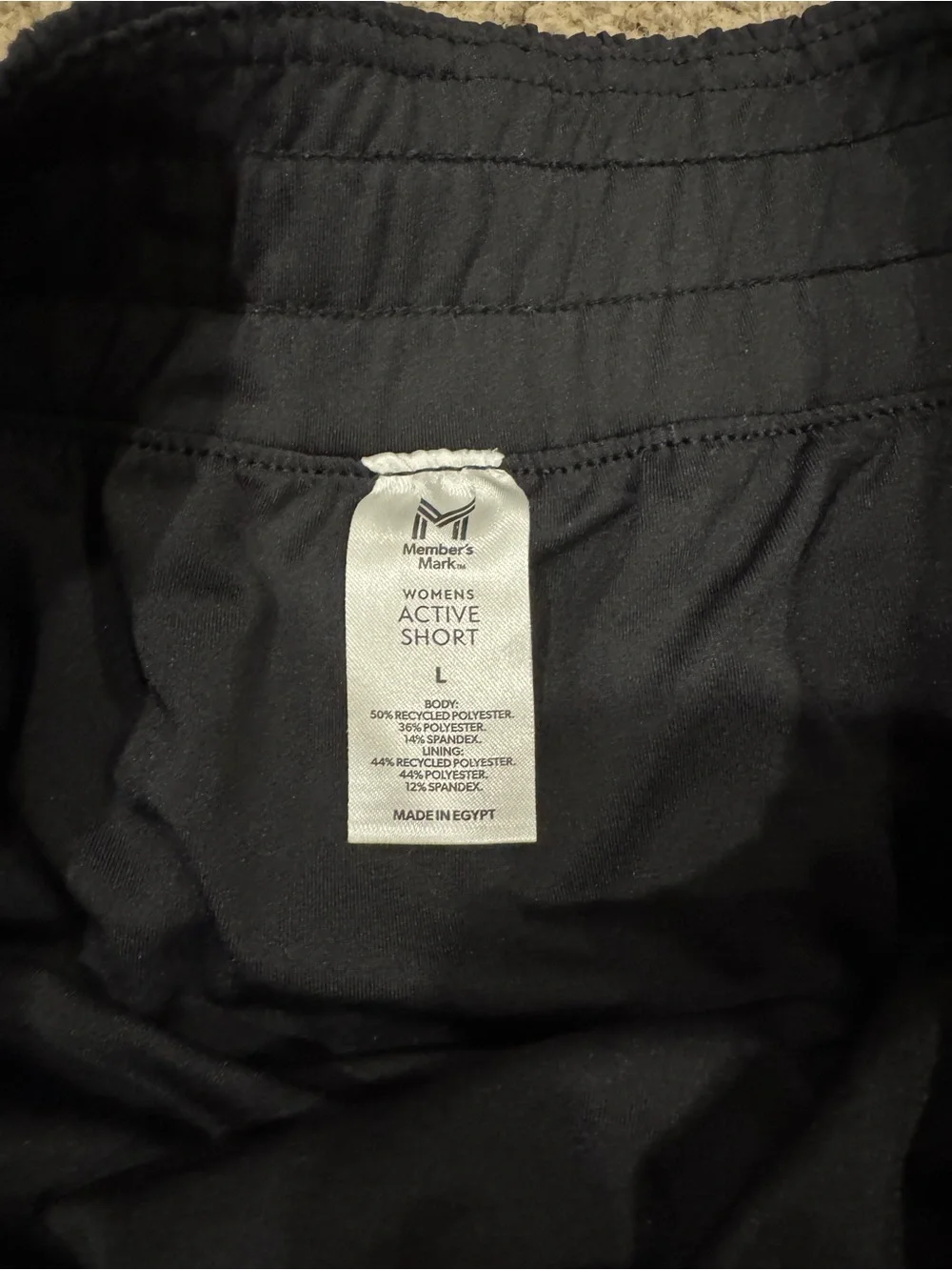 Bundle of 2 Track style active shorts with lining—Large—black